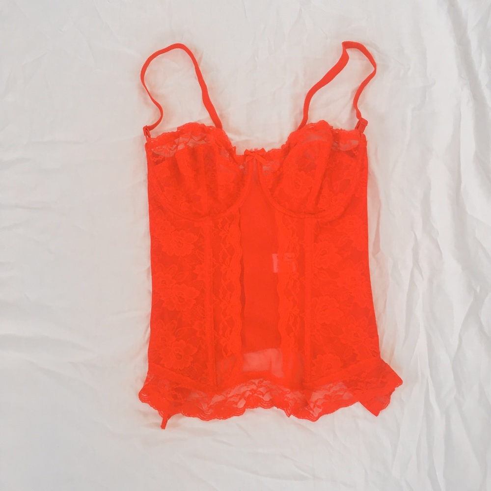 SOLD Red lace bustier corset